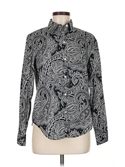 Pre-owned Polo Ralph Lauren Long Sleeve Blouse In Silver