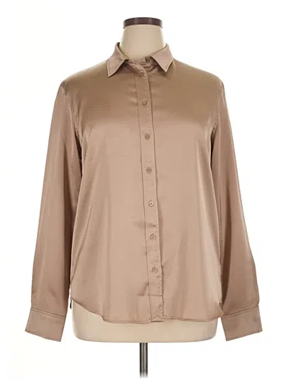 Pre-owned Polo Ralph Lauren Long Sleeve Blouse In Tan
