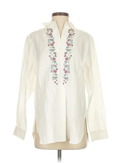 Pre-owned Polo Ralph Lauren Long Sleeve Blouse In White
