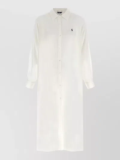 Polo Ralph Lauren Long Sleeve Boyfriend Shirt Maxi Dress In Neutral