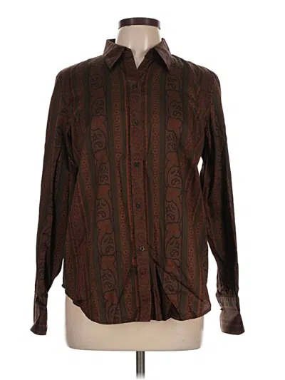 Pre-owned Polo Ralph Lauren Long Sleeve Button Down Shirt In Brown