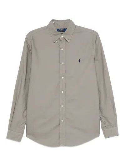 Polo Ralph Lauren Long-sleeve Button-down Shirt In Gray