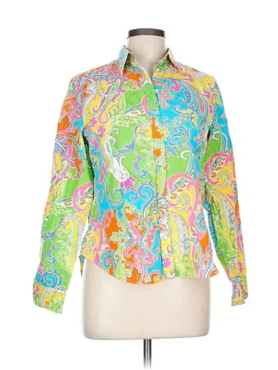 Pre-owned Polo Ralph Lauren Long Sleeve Button Down Shirt In Green