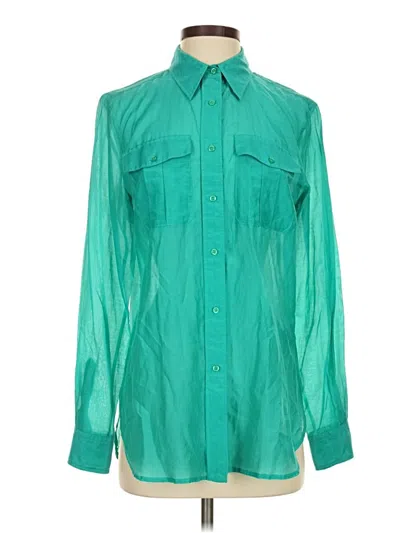 Pre-owned Polo Ralph Lauren Long Sleeve Button Down Shirt In Green