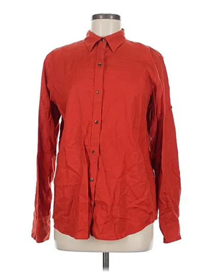 Pre-owned Polo Ralph Lauren Long Sleeve Button Down Shirt In Red