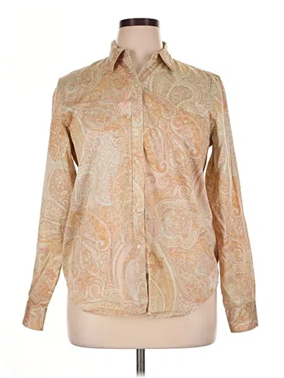 Pre-owned Polo Ralph Lauren Long Sleeve Button Down Shirt In Tan