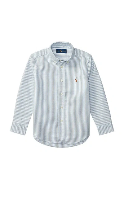 Polo Ralph Lauren Long-sleeve Button-down Sport Shirt In Light Blue Stripe