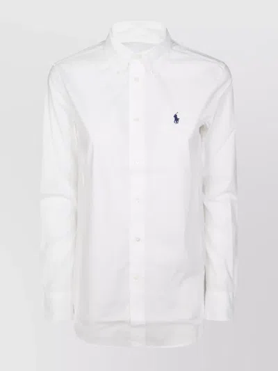Polo Ralph Lauren Long Sleeve Button Front Shirt In White
