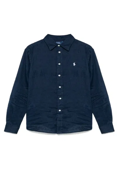 Polo Ralph Lauren Blue Shirt With Pony Detail On The Front