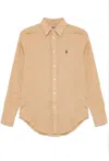 Polo Ralph Lauren Long Sleeve Button Front Shirt In Brown