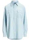Polo Ralph Lauren Embroidered Denim Shirt In Blue