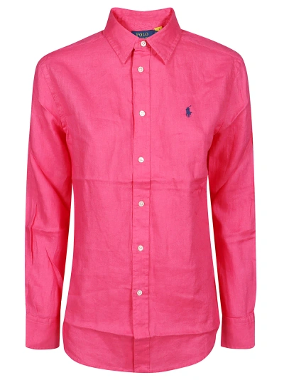 Polo Ralph Lauren Long Sleeve Button Front Shirt In Desert Pink