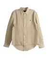 Polo Ralph Lauren Long Sleeve Button Front Shirt In Neutral