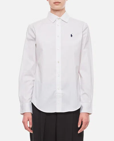 Polo Ralph Lauren Long Sleeve Button Front Shirt In White