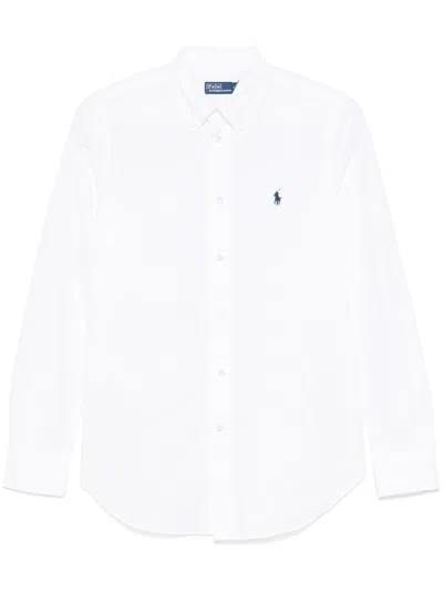 Polo Ralph Lauren Long Sleeve Button Front Shirt In White