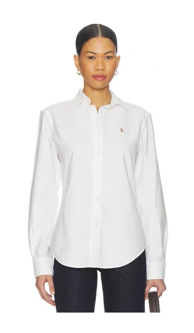Polo Ralph Lauren Long Sleeve Button Front Shirt In White