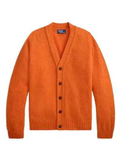 Polo Ralph Lauren Long-sleeve Button-up Cardigan In Burgundy