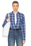 Polo Ralph Lauren Women's Plaid Linen Button-front Shirt In Blue  Navy  & White