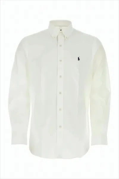 POLO RALPH LAUREN LONG-SLEEVE BUTTON-UP SHIRT WITH POINTED COLLAR AND EMBROIDERED LOGO