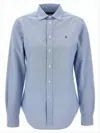 Polo Ralph Lauren Long-sleeve Button-up Shirt With Pointed Collar In Blue