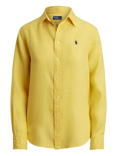 Polo Ralph Lauren Long Sleeve Button-up Shirt In Yellow
