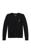 Polo Ralph Lauren Long Sleeve Cable Knit Cardigan In Black