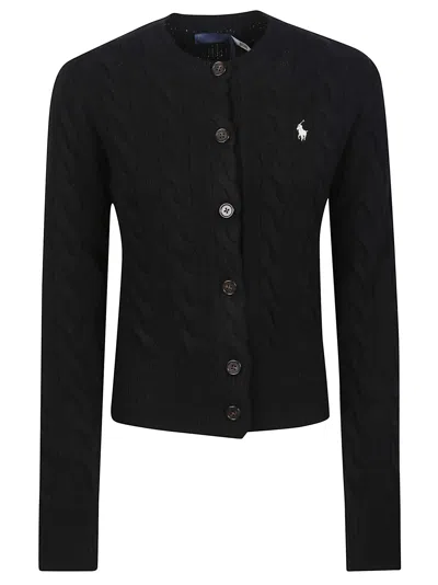 Polo Ralph Lauren Long Sleeve Cardigan In Black