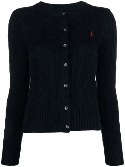 POLO RALPH LAUREN LONG SLEEVE CARDIGAN,211.891643 002 HUNTER NAVY