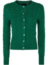 Polo Ralph Lauren Wool And Cashmere Cable-knit Cardigan In Green