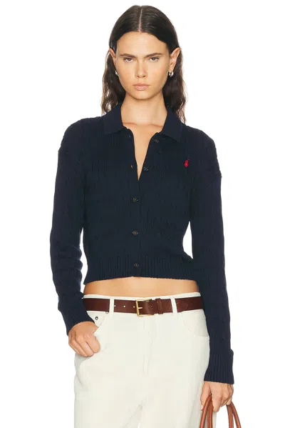Polo Ralph Lauren Long Sleeve Cardigan In Blue