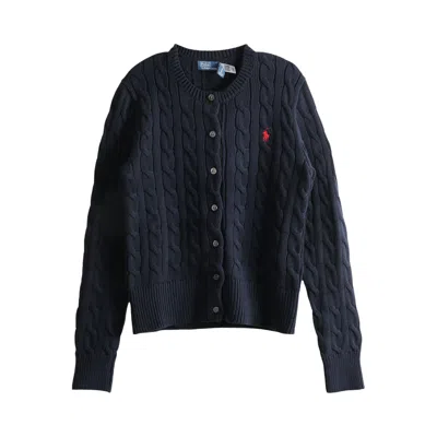 Pre-owned Polo Ralph Lauren Long-sleeve Cardigan 'hunter Navy' | Blue | Women's Size Xs
