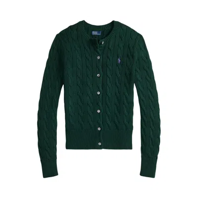 Pre-owned Polo Ralph Lauren Long-sleeve Cardigan 'moss Agate' | Green | Women's Size S