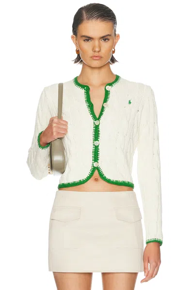 Polo Ralph Lauren Long Sleeve Cardigan In Neutral