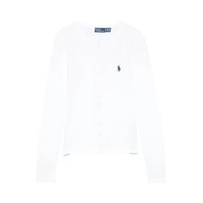 Pre-owned Polo Ralph Lauren Long-sleeve Cardigan 'white' | Women's Size L