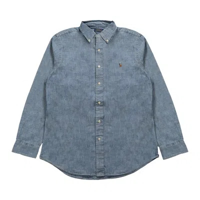 Pre-owned Polo Ralph Lauren Long-sleeve Chambray Sport Shirt 'medium Indigo' | Blue | Men's Size Xl