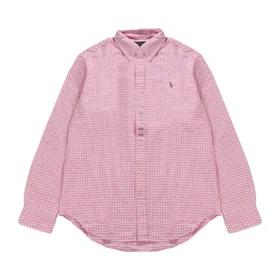 Pre-owned Polo Ralph Lauren Long-sleeve Classic Oxford Sport Gingham Shirt 'pink/white' | Men's Size M