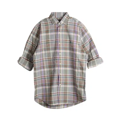 Pre-owned Polo Ralph Lauren Long-sleeve Classic Oxford Sport Shirt 'green/multicolor' | Men's Size L