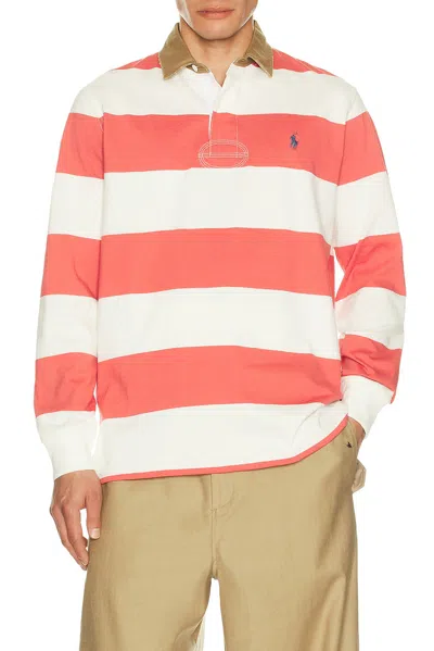 Polo Ralph Lauren Long Sleeve Collared Rugby Shirt In Neutral