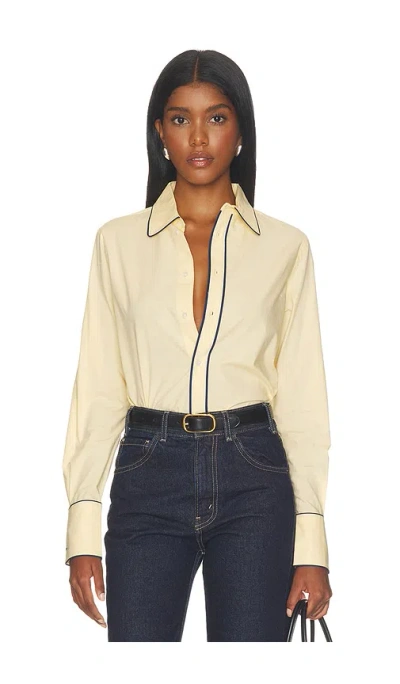 Polo Ralph Lauren Long Sleeve Collared Shirt In Yellow