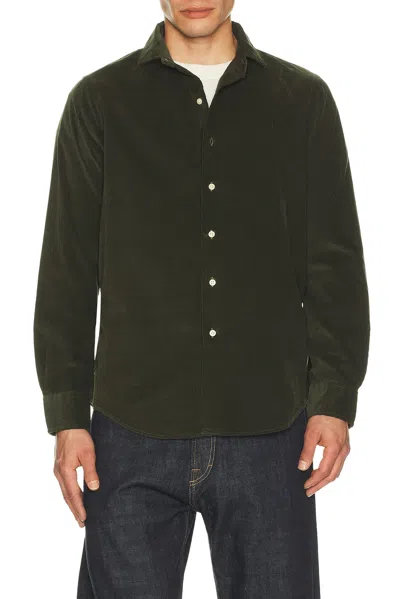Polo Ralph Lauren Long Sleeve Corduroy Sport Shirt In Green
