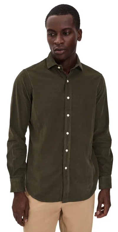 Polo Ralph Lauren Long Sleeve Corduroy Sport Shirt Company Olive In Green