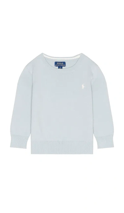 Polo Ralph Lauren Long Sleeve Cotton Cable Knit Crewneck Sweater In Blue