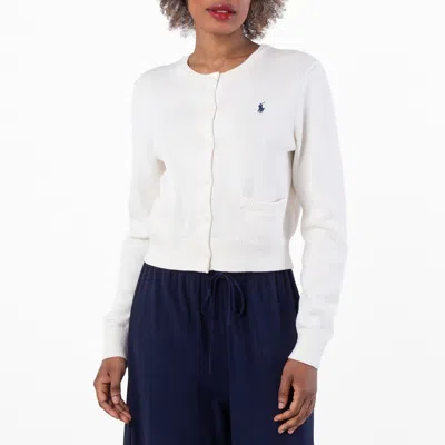 Polo Ralph Lauren Long Sleeve Cotton Cardigan In White
