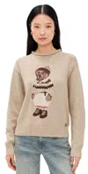 Polo Ralph Lauren Long Sleeve Cotton Crewneck Pullover Sweater Dark Almond Marl In Neutral