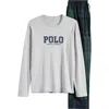 Polo Ralph Lauren Long Sleeve Cotton Pajama Shirt In Gray