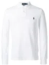 Polo Ralph Lauren Long-sleeve Cotton Polo With Embroidered Logo In White