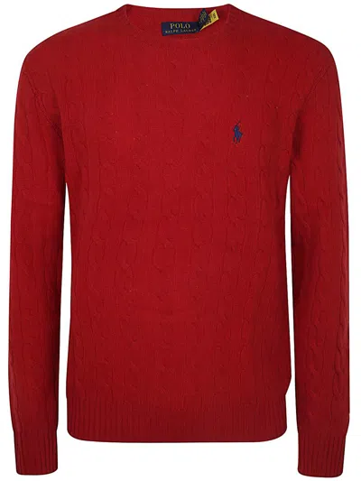 Polo Ralph Lauren Long Sleeve Crew Neck Pullover Clothing In Red