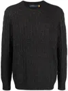 Polo Ralph Lauren Round Neck Sweather With Logo In Dark Granite Heather