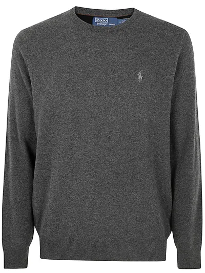Polo Ralph Lauren Long Sleeve Crew Neck Pullover In Gray
