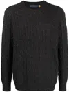 Polo Ralph Lauren Round Neck Sweather With Logo In Grey